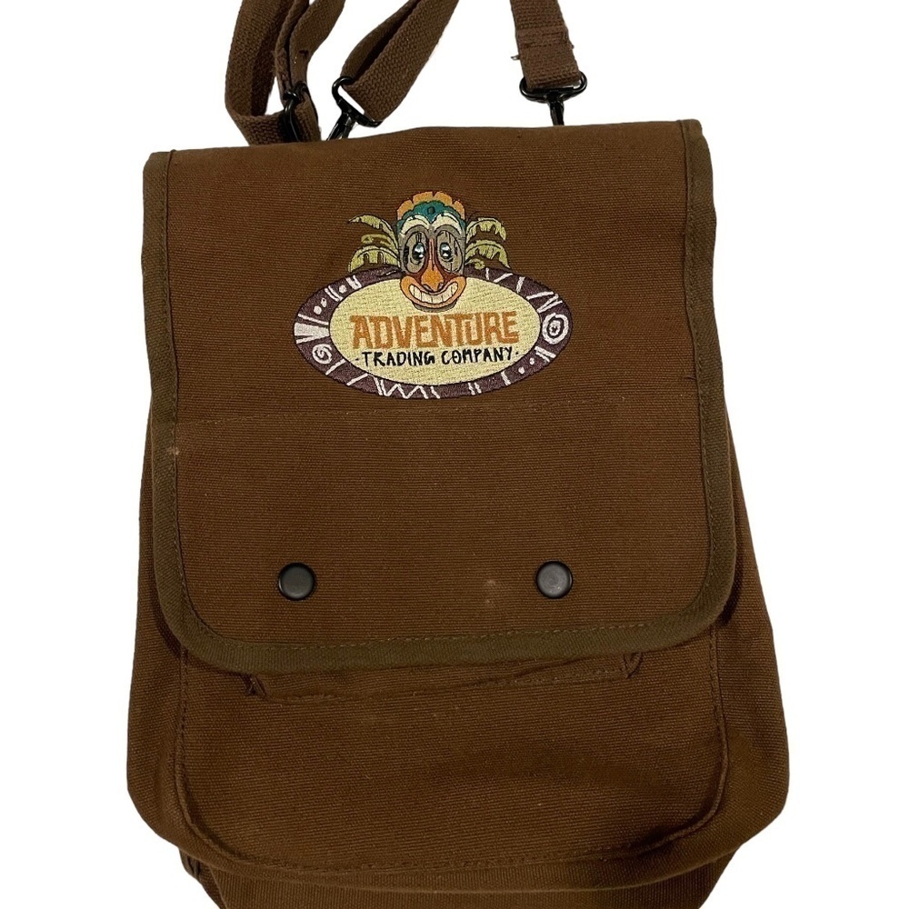Disneyland Disney Tiki Adventure Trading Company Brown Bag Backpack RARE.